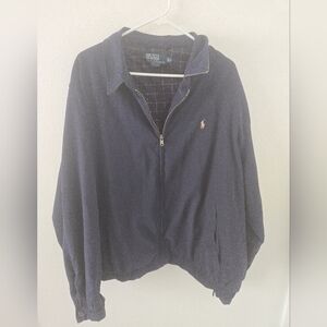 Vintage Ralph Lauren POLO Harrington Jacket Mens Size XXL Navy Blue Windbreaker
